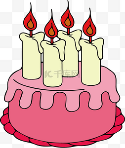 矢量生日蜡烛图片_矢量图蛋糕红色插画生日