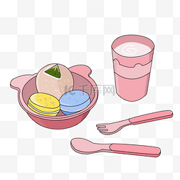 儿童母婴用品图片_装着食物的粉色餐盒