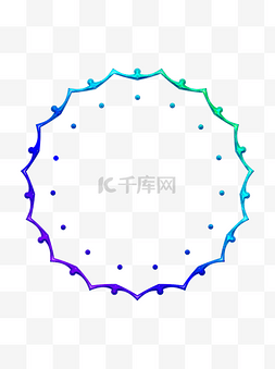 创意蓝色科技风渐变效果边框可商