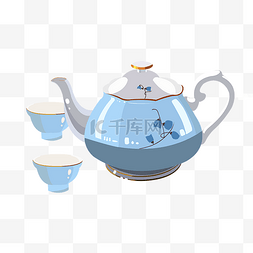 手绘茶杯茶壶图片_漂亮的茶壶手绘插画