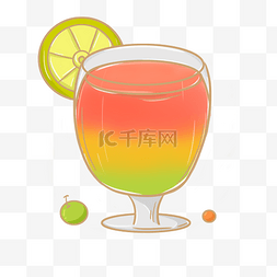 水果汁插画图片_分层鸡尾酒插画