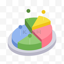 数据对比立体饼状图装饰图案