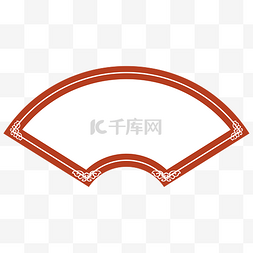 中国风边框图片_手绘扇形中国风边框插画