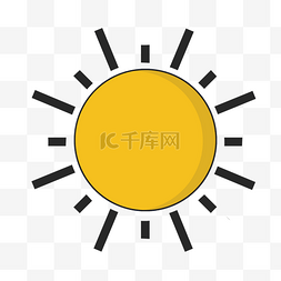 扁平icon图片_黄色太阳图标