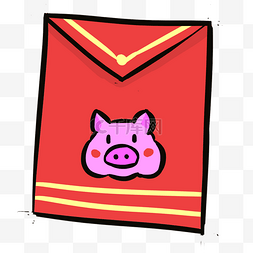 纹理条纹装饰图片_彩色手绘猪年红包