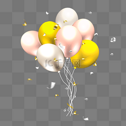 气球图片_金粉银三色混合装饰气球
