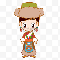 蒙古卡通小女孩形象