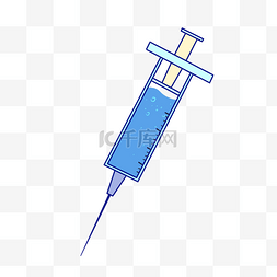 插画器材图片_手绘医疗器材注射器插画