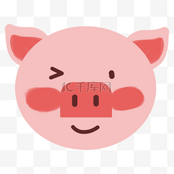 猪图片_粉色猪头卡通插画
