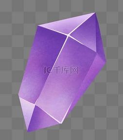 紫色首饰图片_紫色几何钻石插画