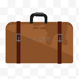 手提箱图片_手绘棕色行李箱插画