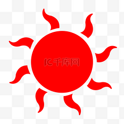 红色卡通太阳
