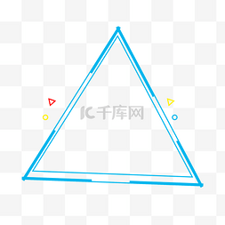 美式边框图片_手绘蓝色三角形边框