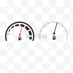 简约汽车汽油指示标志矢量图