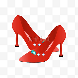 女士时尚卡通图片_矢量卡通红色高跟鞋