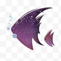 手绘梦幻星空图片_梦幻星空的紫色系鱼