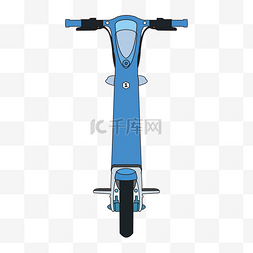 共享单车图片_小蓝电动车手绘简单绘制