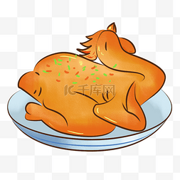 美食图片_卡通美食新年餐饮东北菜炖鸡概念