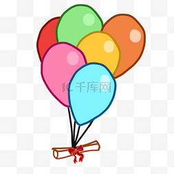 感恩节插画元素图片_教师节主题气球创意插画