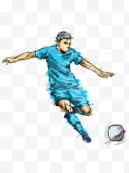 足球运动员手绘图片_雅加达亚运会人物—足球运动
