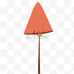 红色的稻草伞手绘设计图