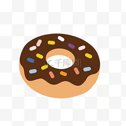 甜甜圈手绘图片_巧克力甜甜圈矢量免抠图