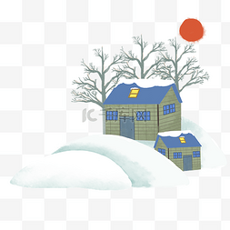 冬日房子雪