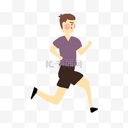 男生在跑步体育运动