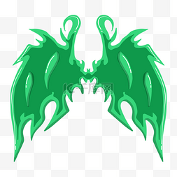 绿色的恶魔之翼插画