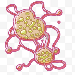 黄色油渍细菌插画