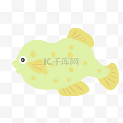 鱼类黄色绿色清新卡通观赏鱼
