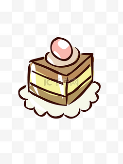 食物元素手绘可爱卡通甜点蛋糕