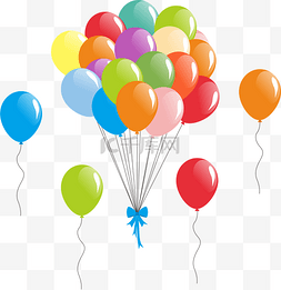彩色气球束图片_节日气球元素装饰