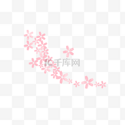 清新背景植物图片_手绘粉色樱花花瓣