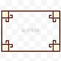 中国风菊花装饰边框插画