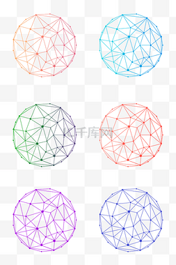 地球线条图片_多色全色系渐变风科技感网络线条