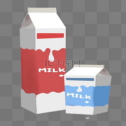 红色的牛奶瓶手绘插画