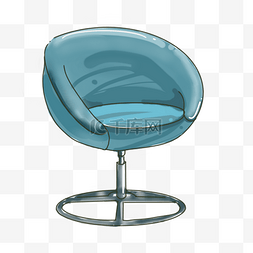 蓝色转椅沙发插图