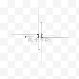 十字交结手绘线条线性图形