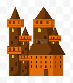 创意城堡图片_创意棕色城堡插画