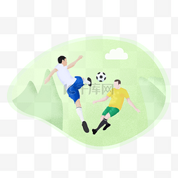 踢足球运动减肥肌理风格插画