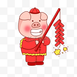 新年春节猪年2019农历新年红色鞭