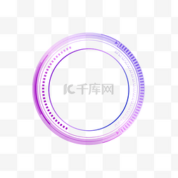 不规则边框矢量图片_蓝紫色渐变科技图形圆边框元素