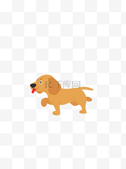 可爱奔跑的狗子插画设计可商用元
