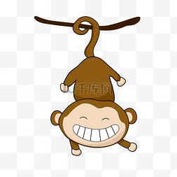 卡通大笑表情图片_开心的小猴子插画