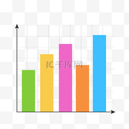 总结报告图片_矢量彩色网格柱形坐标图