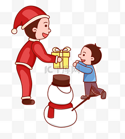 萌萌哒雪人图片_圣诞圣诞节圣诞夜儿童雪人礼物卡