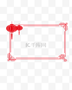 矢量手绘红色边框图片_矢量手绘中国风边框