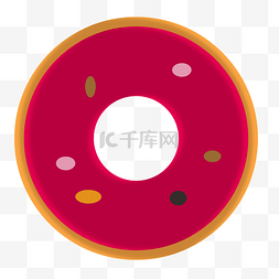 手绘红色甜甜圈食物