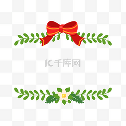 绿色蝴蝶结图片_手绘圣诞节蝴蝶结边框
